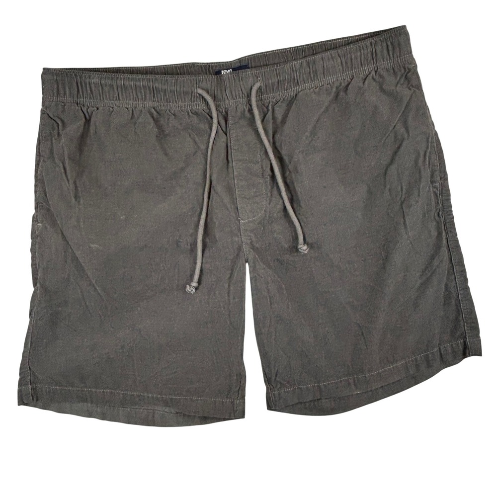 Reyn Spooner Mens XL Corduroy Shorts Grey Elastic Drawstring Cotton Casual Surf